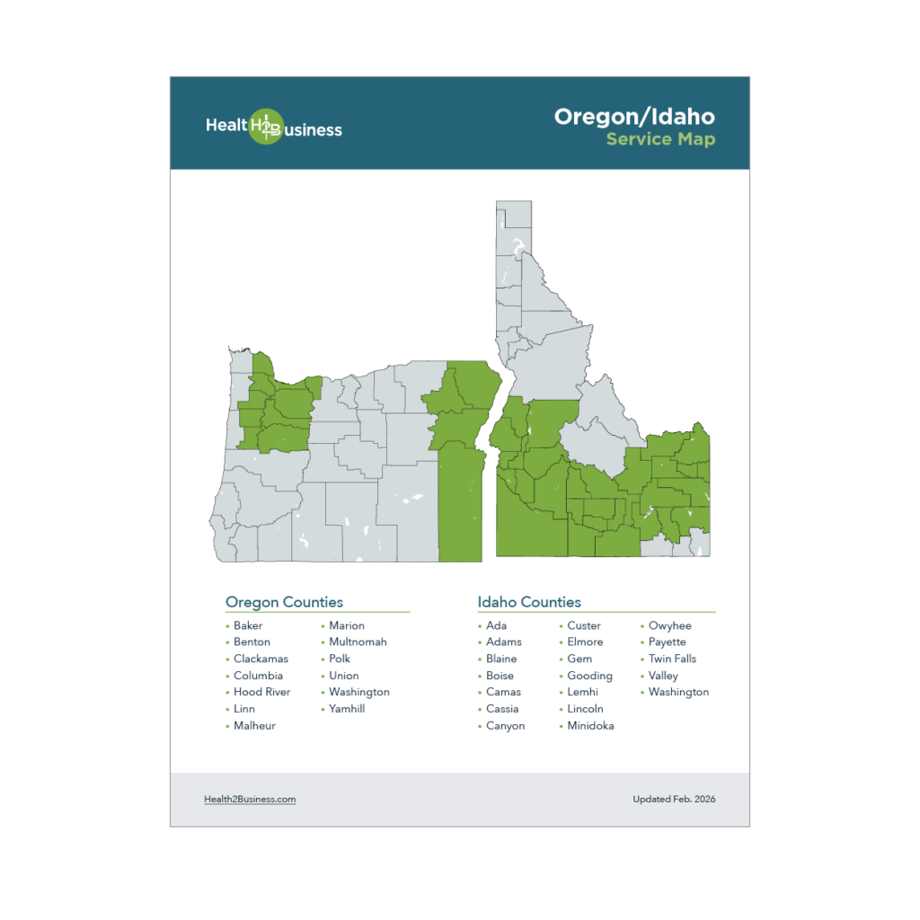 H2B Oregon-Idaho Service Map
